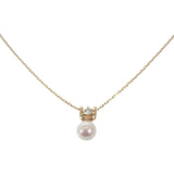 K18YG デザインジュエリー ネックレス K18イエローゴールド パール ダイヤモンド レディース【中古】【Aランク】