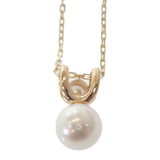 K18YG デザインジュエリー ネックレス K18イエローゴールド パール ダイヤモンド レディース【中古】【Aランク】