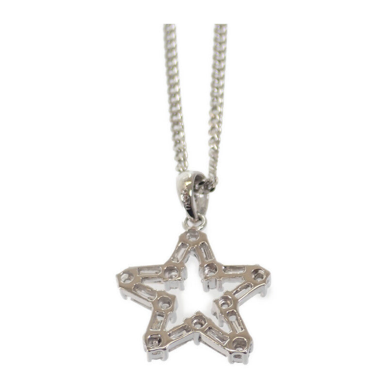 デザインジュエリー スター ネックレス Pt900プラチナ Pt850プラチナ ダイヤモンド レディース【中古】【Aランク】