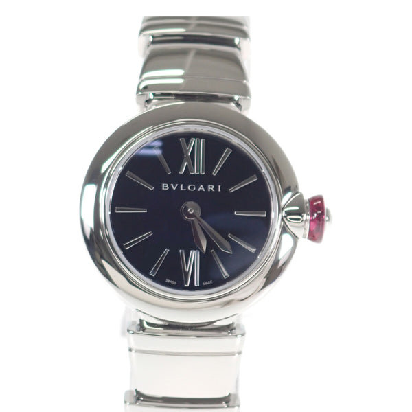 寶格麗 BVLGARI Piccola Lvcea 腕錶 不鏽鋼 銀色 石英 黑色錶盤 女士【中古】【A級品】