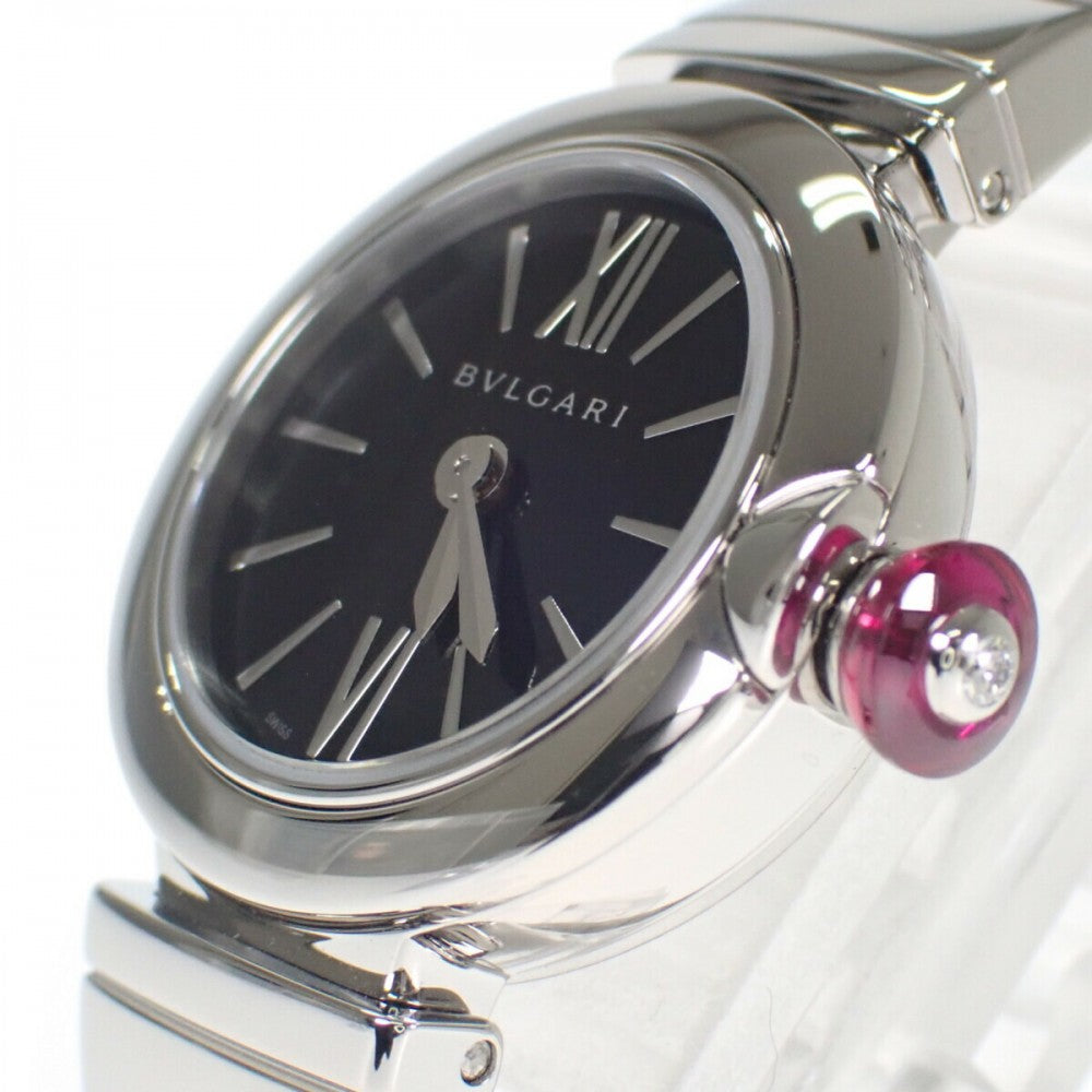 ブルガリ BVLGARI ピッコラ・ルチェア 腕時計 ステンレススチール シルバー クオーツ ブラック文字盤 レディース【中古】【Aランク】 ブルガリ BVLGARI ピッコラ・ルチェア 腕時計 ステンレススチール