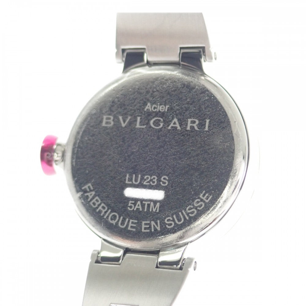 ブルガリ BVLGARI ピッコラ・ルチェア 腕時計 ステンレススチール シルバー クオーツ ブラック文字盤 レディース【中古】【Aランク】
