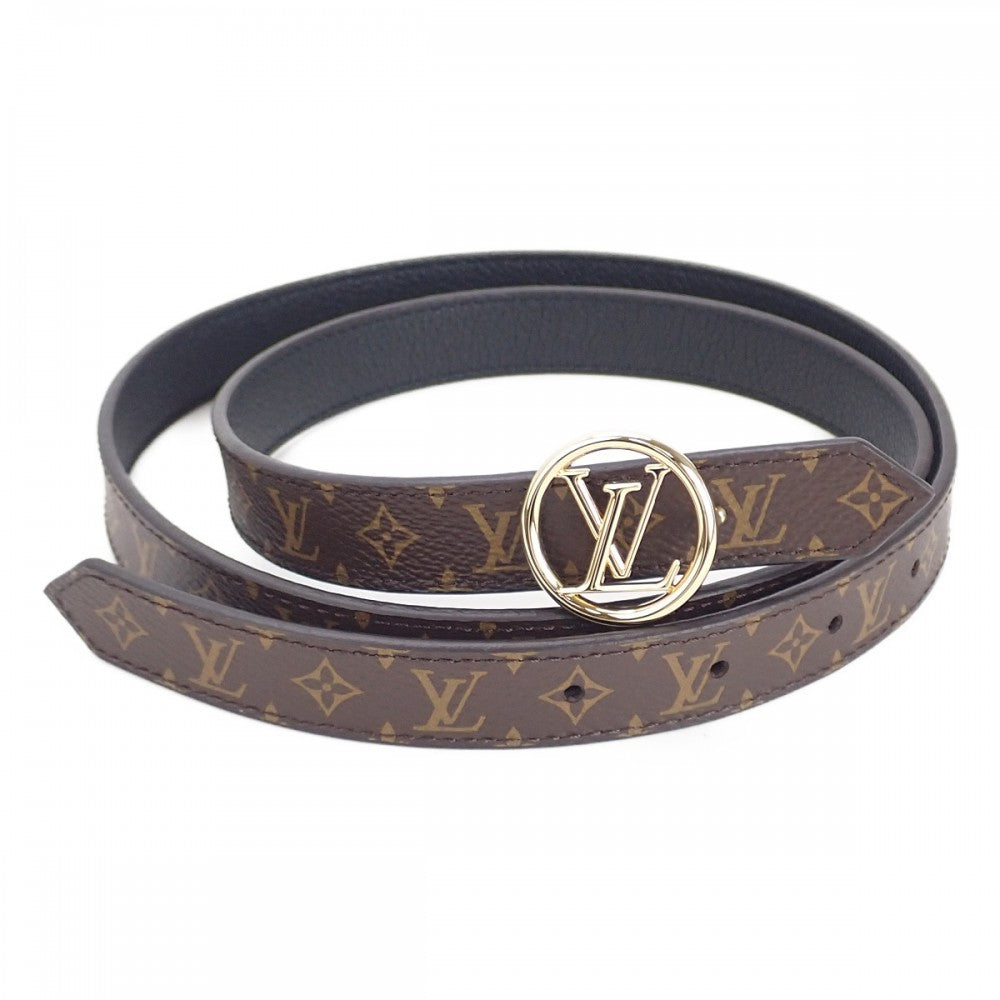 【中古】ルイヴィトン LOUIS VUITTON サンチュール・LVサークル 20MM リバーシブル M0300U モノグラム ベルト レザー ブラウン サイズ90 メンズ【Sランク】