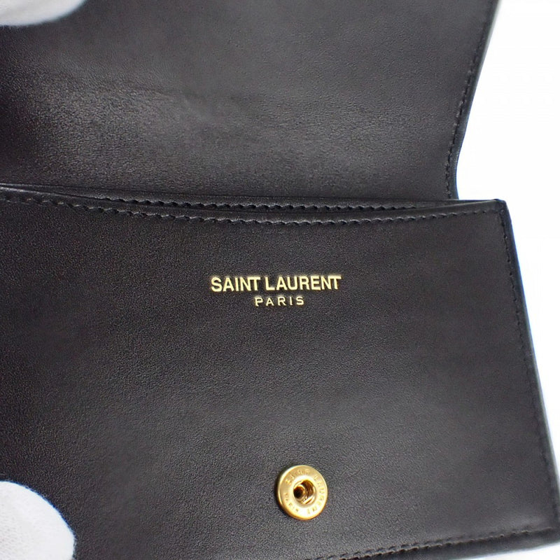 【Aランク】サンローラン SAINT LAURENT モノグラム 361730 カードケース レザー ブラウン スナップボタン レディース【ISEYA】