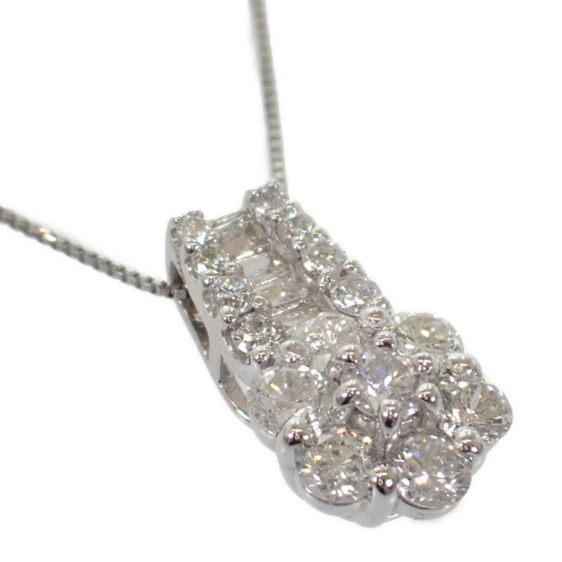 【中古】 Pt850/900 D デザインジュエリー ネックレス Pt850プラチナ Pt900プラチナ ダイヤモンド レディース【Aランク】