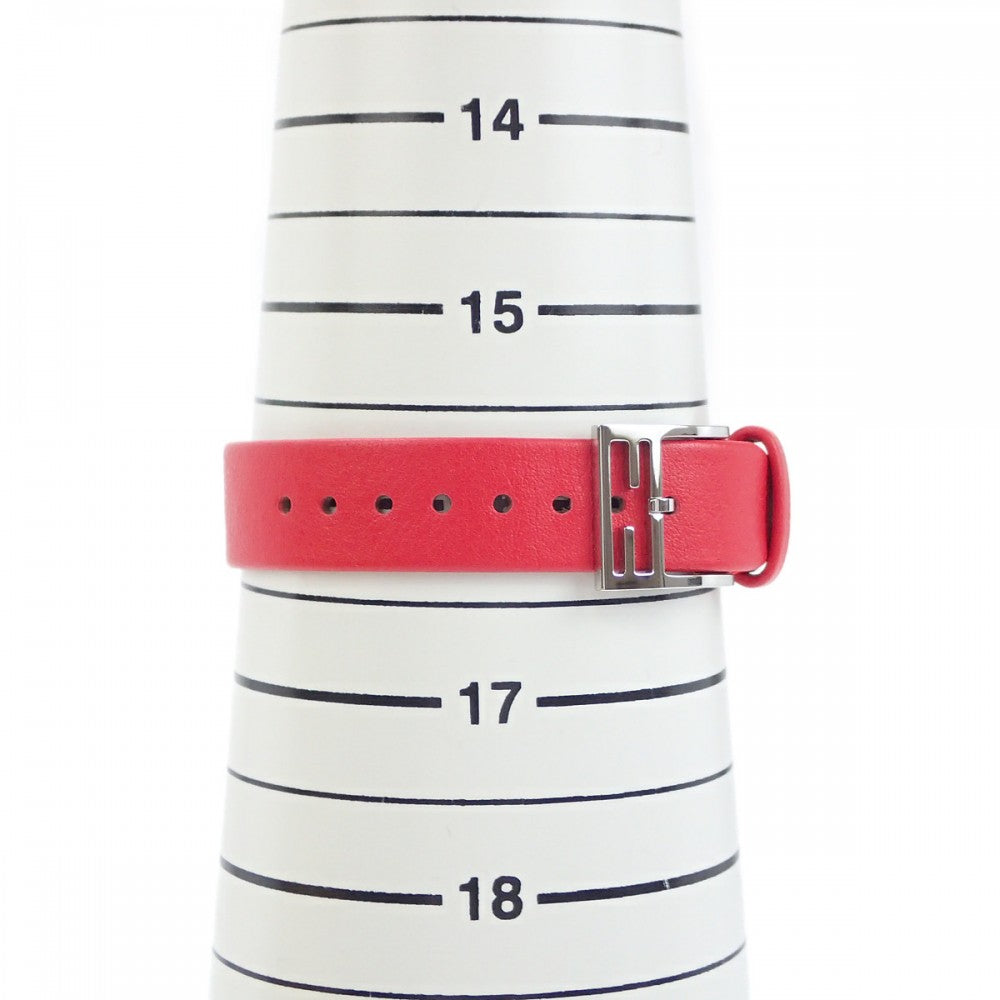 フェンディ FENDI フェンディマニア FOW850A2YAF0C0U 腕時計 ステンレススチール レザー クオーツ レッド文字盤 レディース【中古】【Aランク】