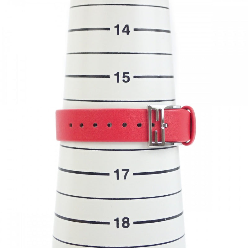 フェンディ FENDI フェンディマニア FOW850A2YAF0C0U 腕時計 ステンレススチール レザー クオーツ レッド文字盤 レディース【中古】【Aランク】