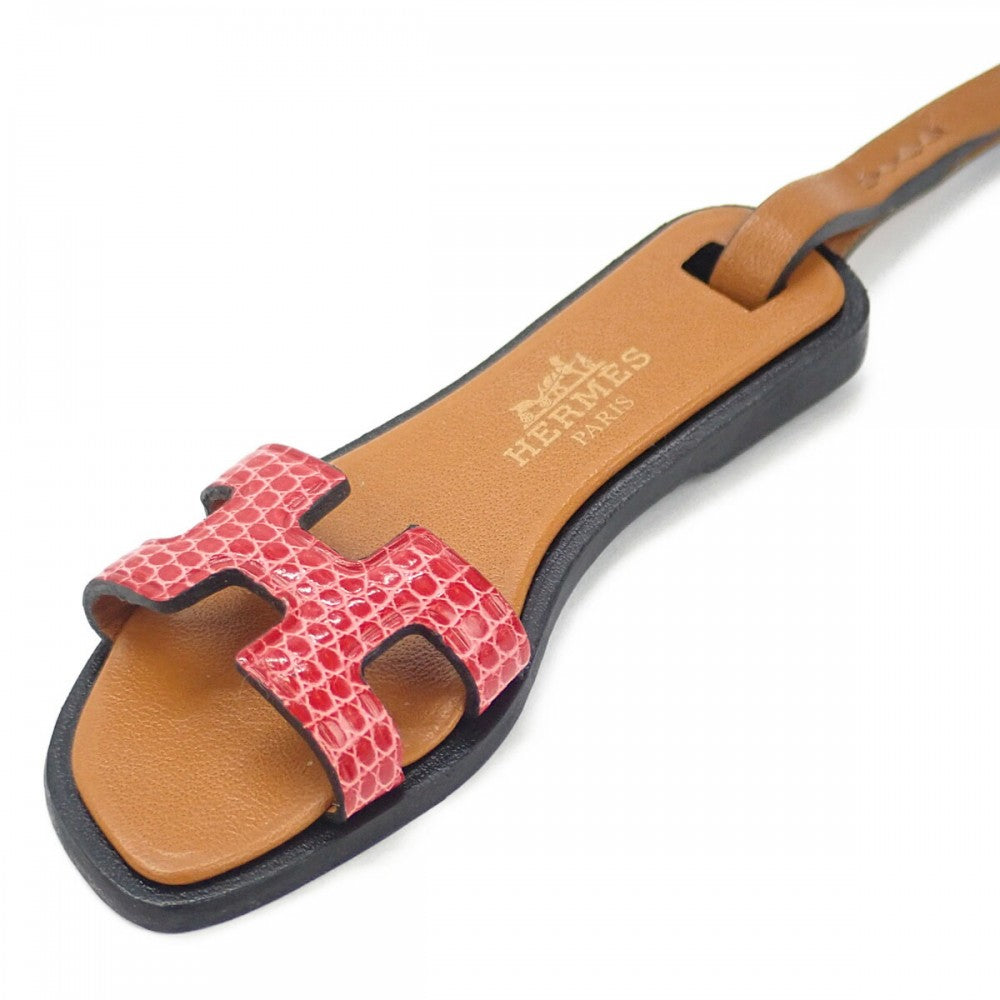 エルメス HERMES オランナノ チャーム キーホルダー リザード ヴォーバトラー ヴァッシュハンター ピンク レディース【中古】【SAランク】