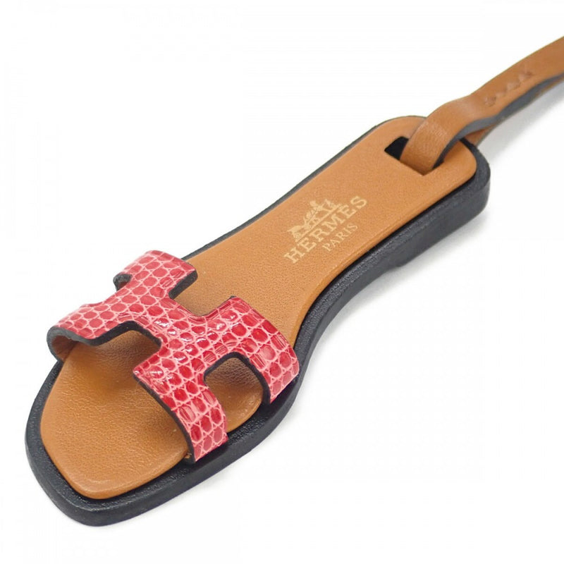 エルメス HERMES オランナノ チャーム キーホルダー リザード ヴォーバトラー ヴァッシュハンター ピンク レディース【中古】【SAランク】