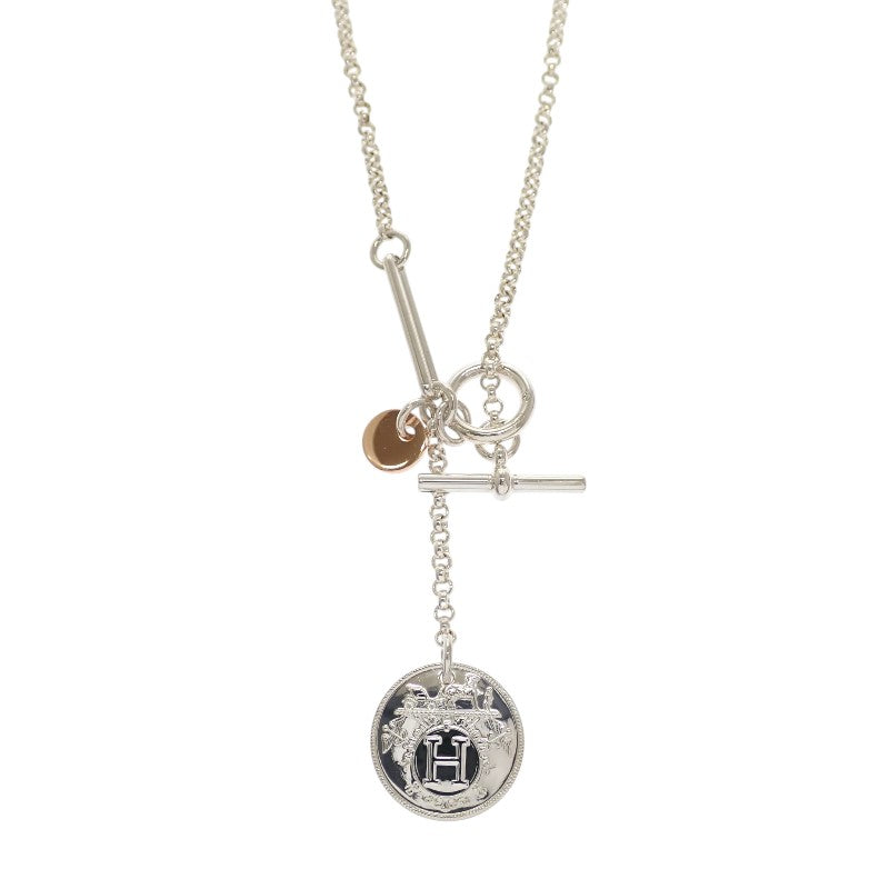 エルメス HERMES エクスリブリスPM ネックレス K18ピンクゴールド シルバー925 レディース【中古】【Aランク】