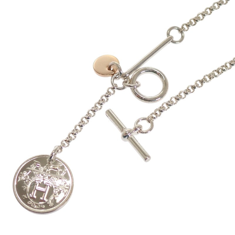 エルメス HERMES エクスリブリスPM ネックレス K18ピンクゴールド シルバー925 レディース【中古】【Aランク】
