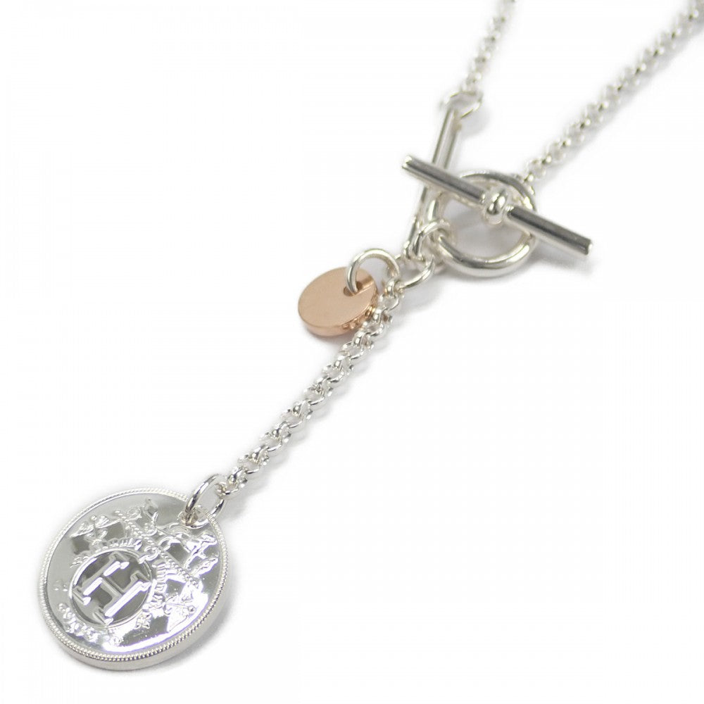 エルメス HERMES エクスリブリスPM ネックレス K18ピンクゴールド シルバー925 レディース【中古】【SAランク】