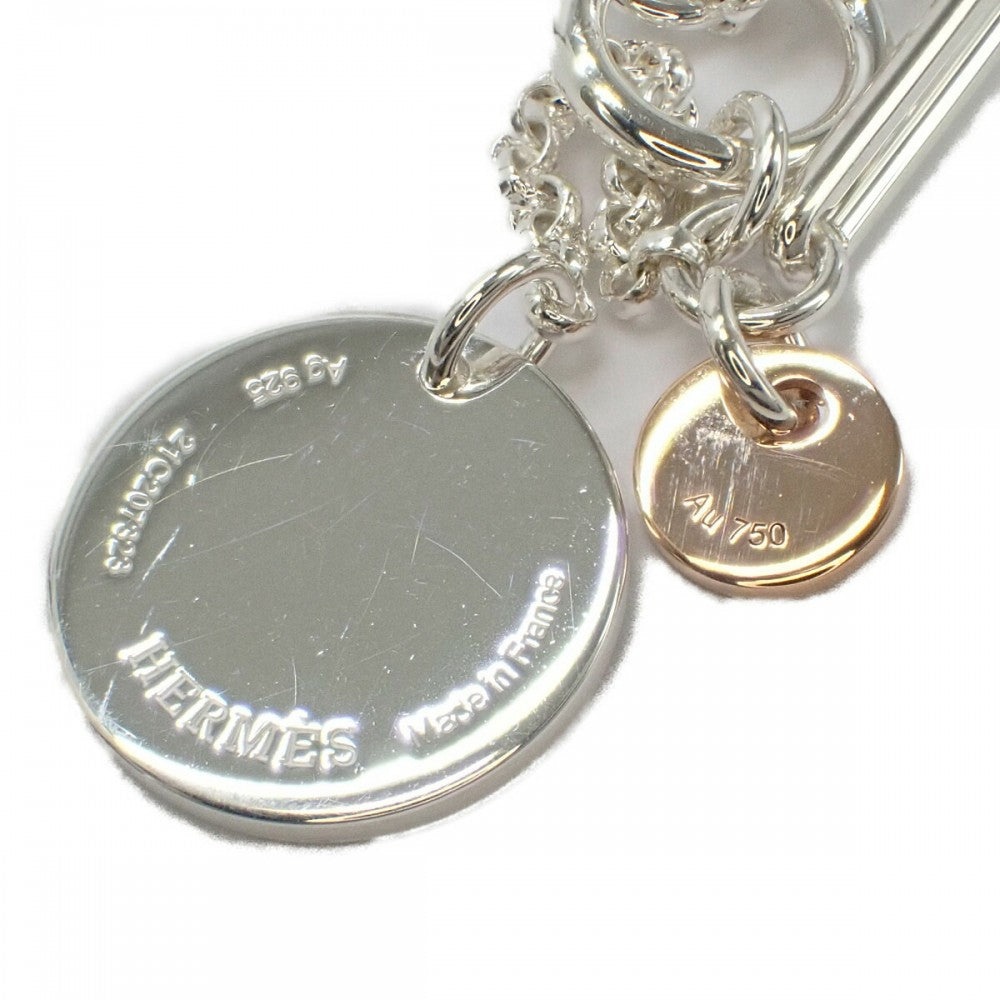 エルメス HERMES エクスリブリスPM ネックレス K18ピンクゴールド シルバー925 レディース【中古】【SAランク】