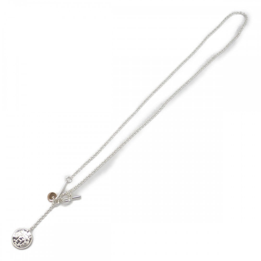 【HERMES】エクスリブリスＰＭ ネックレス 18金ピンクゴールド シルバー エルメス HERMES エクスリブリスPM ネックレス K18ピンクゴールド