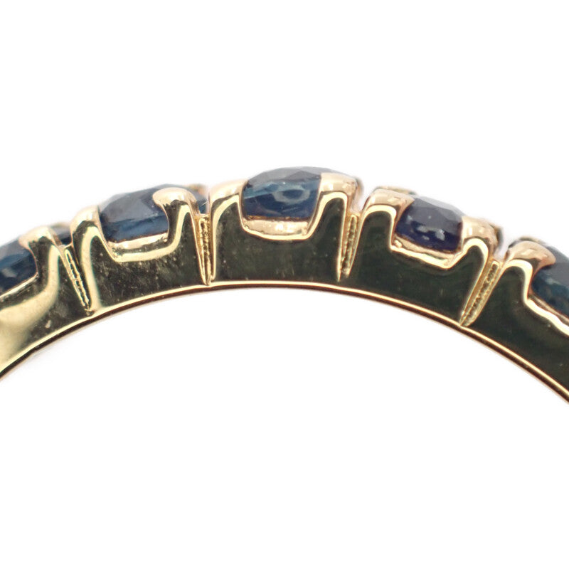 【中古】 K18YG S デザインジュエリー ブルーサファイア フルエタニティ リング K18イエローゴールド ブルー 9号 サファイア レディース【Aランク】