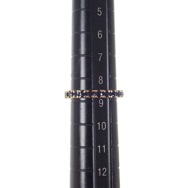 【中古】 K18YG S デザインジュエリー ブルーサファイア フルエタニティ リング K18イエローゴールド ブルー 9号 サファイア レディース【Aランク】