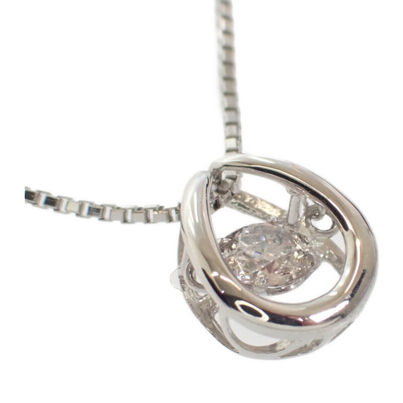 Pt850/900 デザインジュエリー ダンシングストーン ネックレス Pt900プラチナ ダイヤモンド レディース【中古】【Aランク】