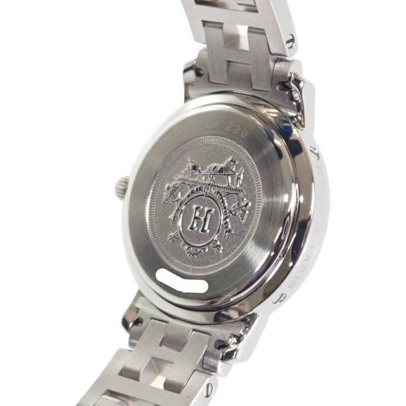 エルメス HERMES クリッパー CL4.220 腕時計 ステンレススチール GP クオーツ アイボリー文字盤 レディース【中古】【Aランク】