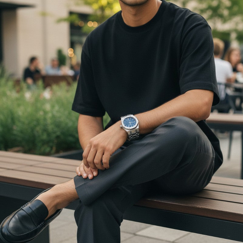 オーデマ・ピゲ AUDEMARS PIGUET ロイヤルオーク 15300ST.OO.1220ST.02 腕時計 ステンレススチール 自動巻き ブルー文字盤 メンズ【中古】【Aランク】433637