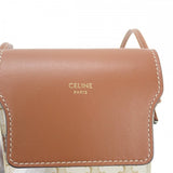 【ABランク】セリーヌ CELINE フラップ付きモバイル 10G332CQD.01TA ポーチ ラムスキン カーフ トリオンフキャンバス ホワイト タン レディース【ISEYA】