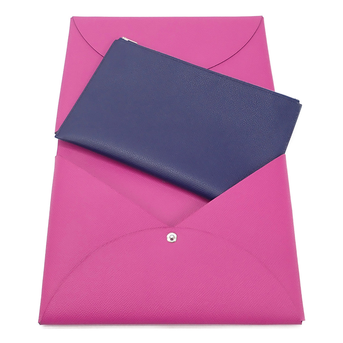 エルメス HERMES カルヴィGM クラッチバッグ ヴォーエプソン マグノリア ブルーサフィール レディース【中古】【Aランク】