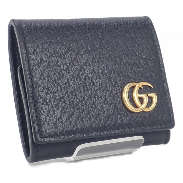 【ABランク】グッチ GUCCI GGマーモント 473959 コインケース レザー ブラック ゴールド金具 レディース【ISEYA】