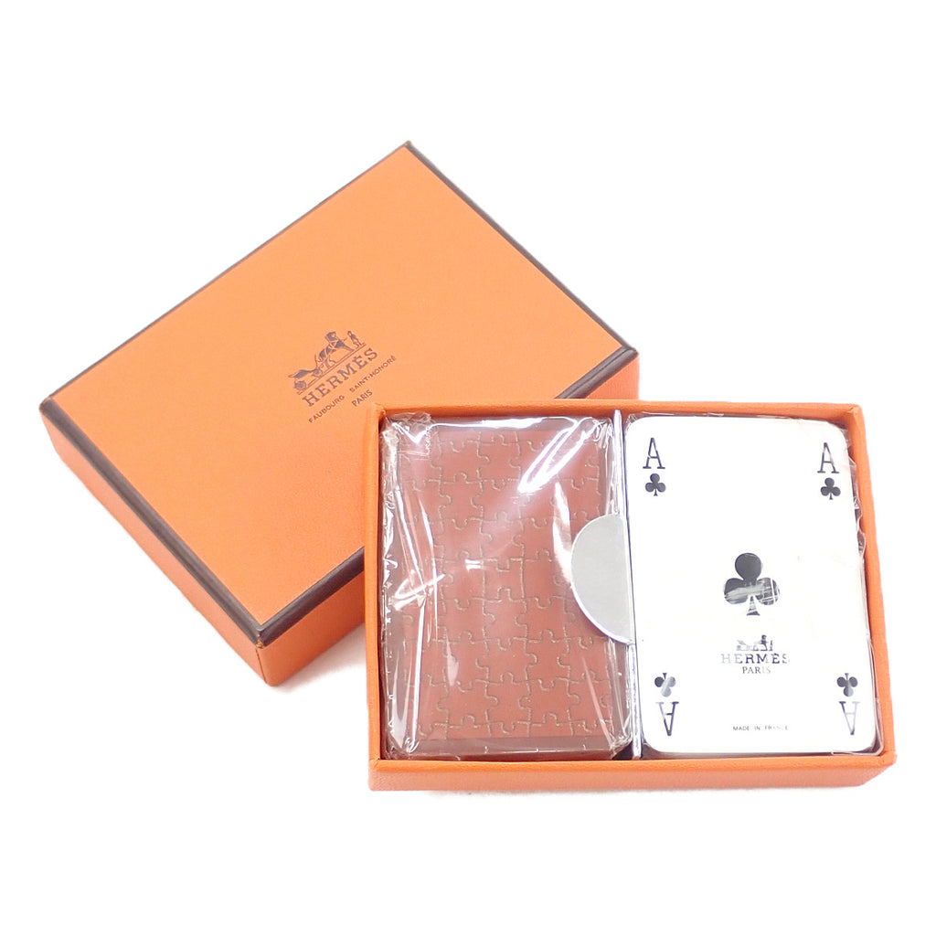 【中古】エルメス HERMES トランプ パズル柄 その他ファッション雑貨 レッド グリーン メンズ レディース【Sランク】