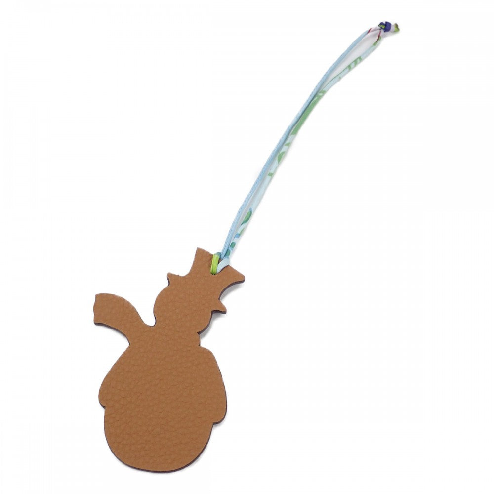 エルメス HERMES プティスノーマンチャーム H1053078-01 バッグチャーム ヴォーエプソン トゴ ブラウン パープル【中古】【Aランク】