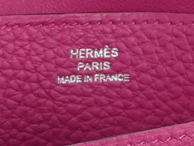 【ABランク】エルメス HERMES ドゴンロング 長財布 トゴ ローズパープル C刻印 シルバー金具 レディース【ISEYA】