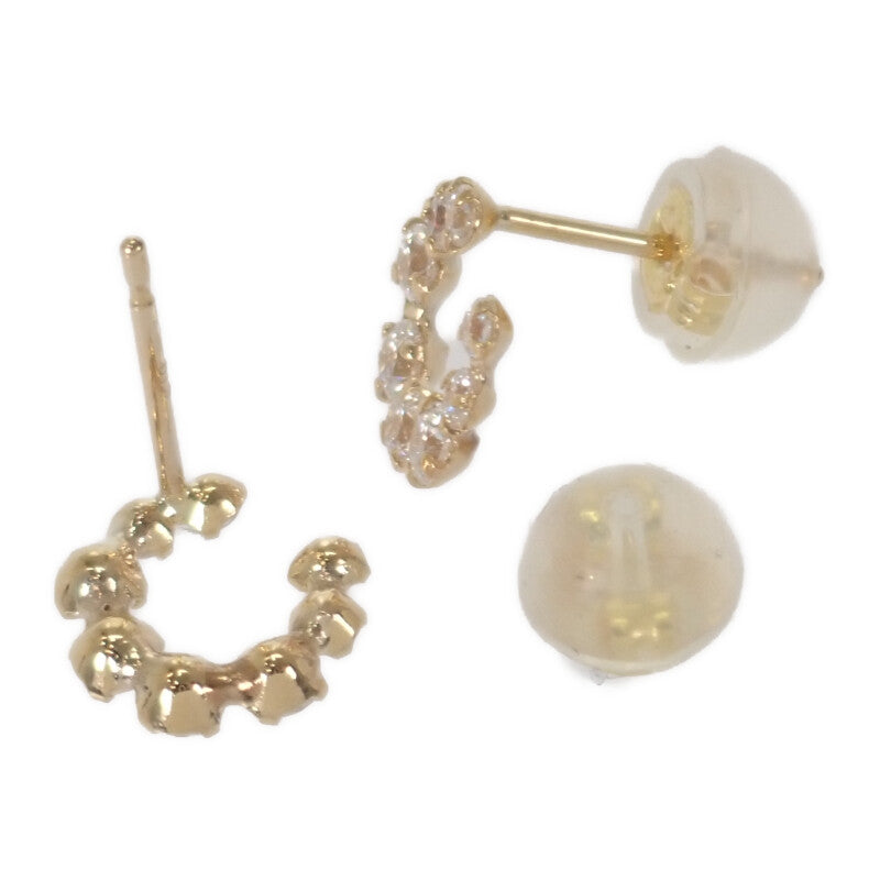 【中古】 K18YG デザインジュエリー スワロフスキージルコニア ピアス K18イエローゴールド キュービック・ジルコニア レディース【Aランク】