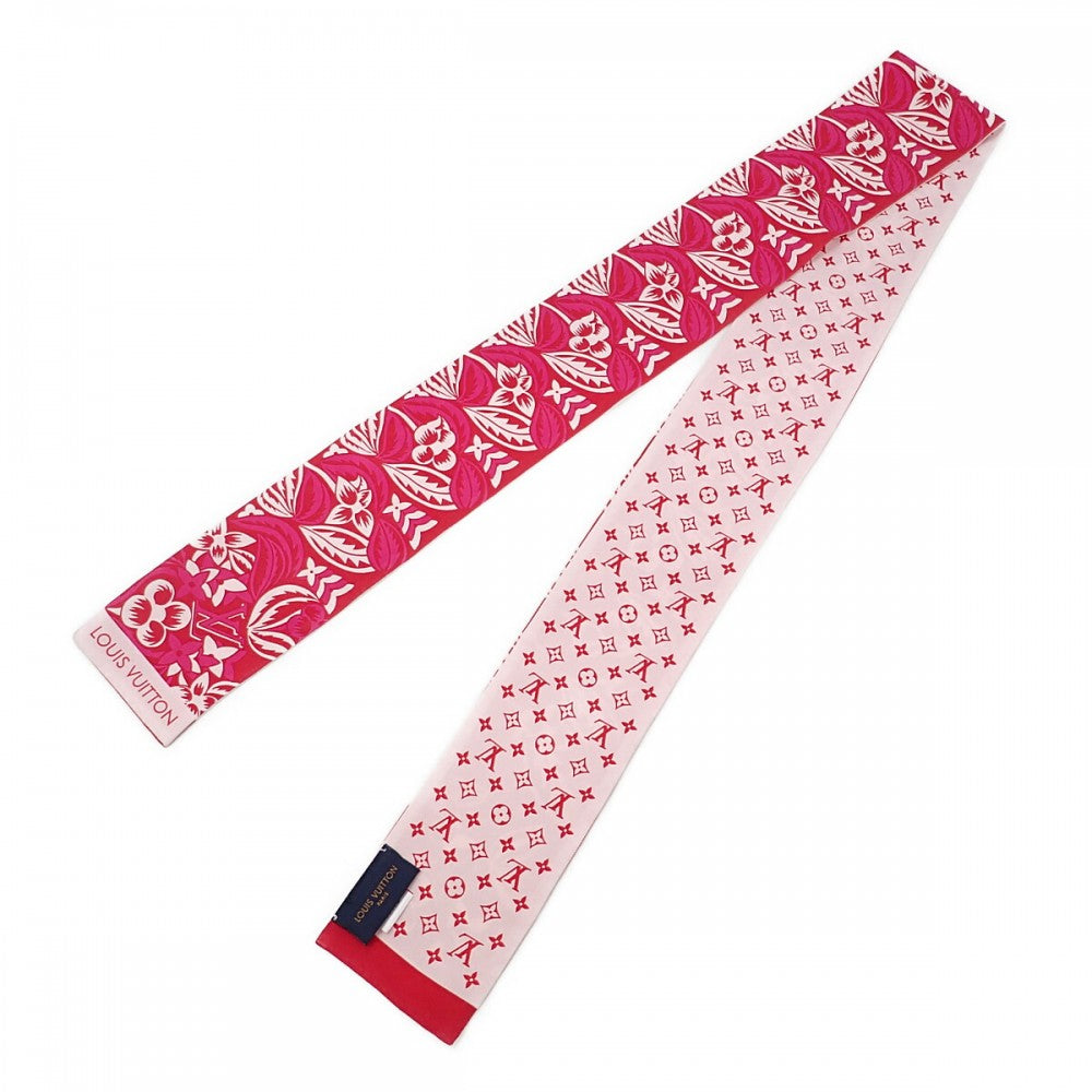 ルイヴィトン LOUIS VUITTON バンドー・モノキナワ M70705 スカーフ シルク ピンク レディース【中古】【Bランク】
