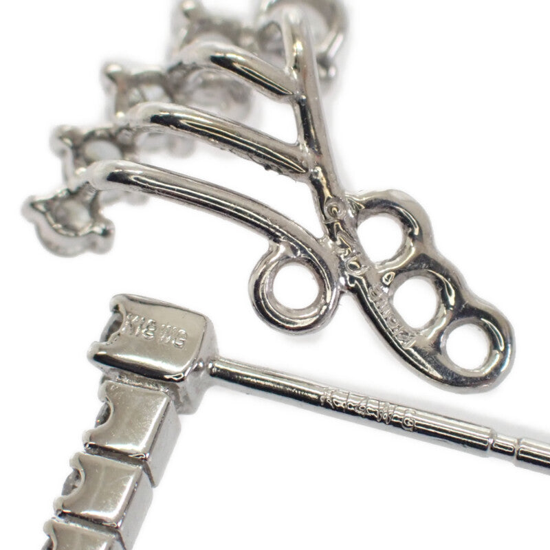 K18WG K14WG デザインジュエリー 2way セパレート ピアス K18ホワイトゴールド K14 ダイヤモンド ダイヤモンド レディース【中古】【Aランク】