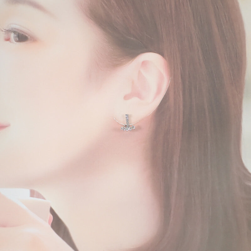 K18WG K14WG デザインジュエリー 2way セパレート ピアス K18ホワイトゴールド K14 ダイヤモンド ダイヤモンド レディース【中古】【Aランク】