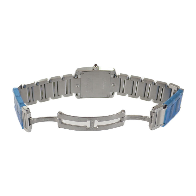 カルティエ CARTIER タンクフランセーズ SM W51028Q3 腕時計 ステンレススチール クオーツ ピンクシェル文字盤 レディース【中古】【Aランク】