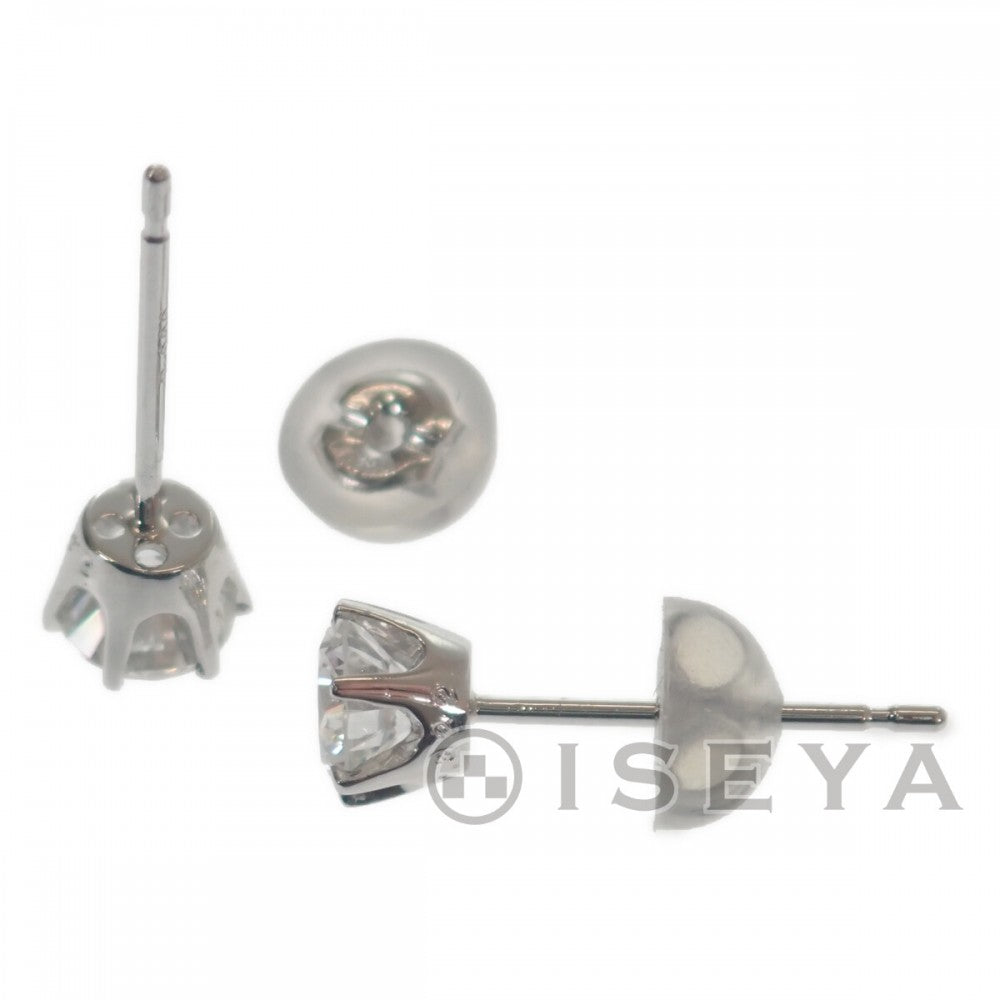 【中古】 デザイン ジュエリー スタッド ピアス Pt900プラチナ ダイヤモンド レディース【Aランク】