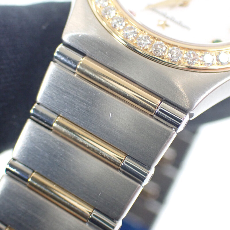 オメガ OMEGA コンステレーションミニ アイリス 1367.79 腕時計 ステンレススチール イエローゴールド クオーツ ホワイトシェル文字盤 レディース【中古】【ABランク】