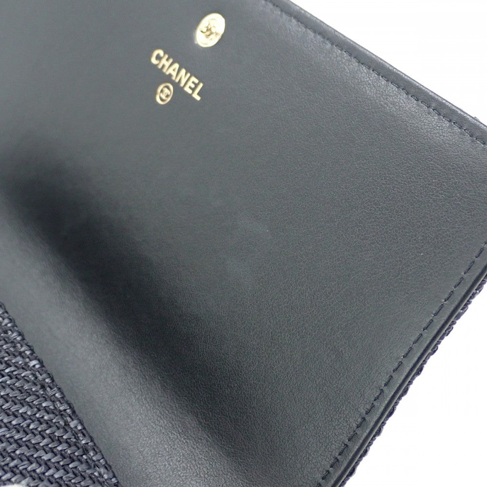 シャネル CHANEL ドーヴィル A81976 長財布 キャンバス ブラック