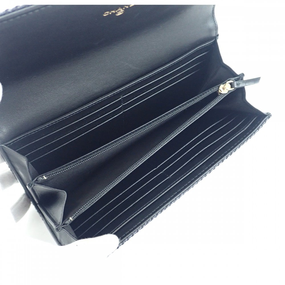 【未使用美品】CHANEL シャネル 長財布 ドーヴィル A81976 黒紺系 シャネル CHANEL ドーヴィル A81976 長財布 キャンバス ブラック