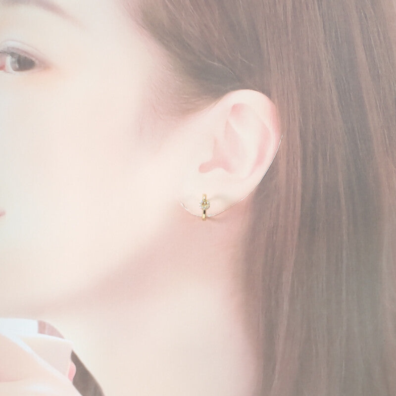 【中古】 K18 D デザインジュエリー　 ピアス K18イエローゴールド ダイヤモンド レディース【Aランク】