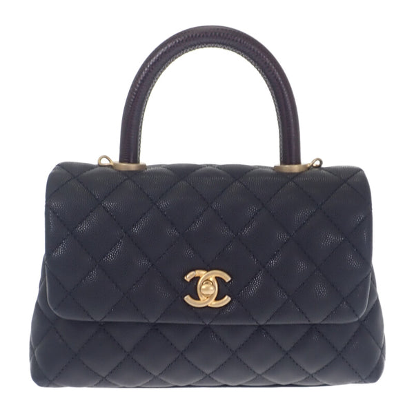 シャネル CHANEL ココハンドル XS A92990 ハンドバッグ キャビアスキン ブラック ゴールド金具 レディース【中古】【Aランク】