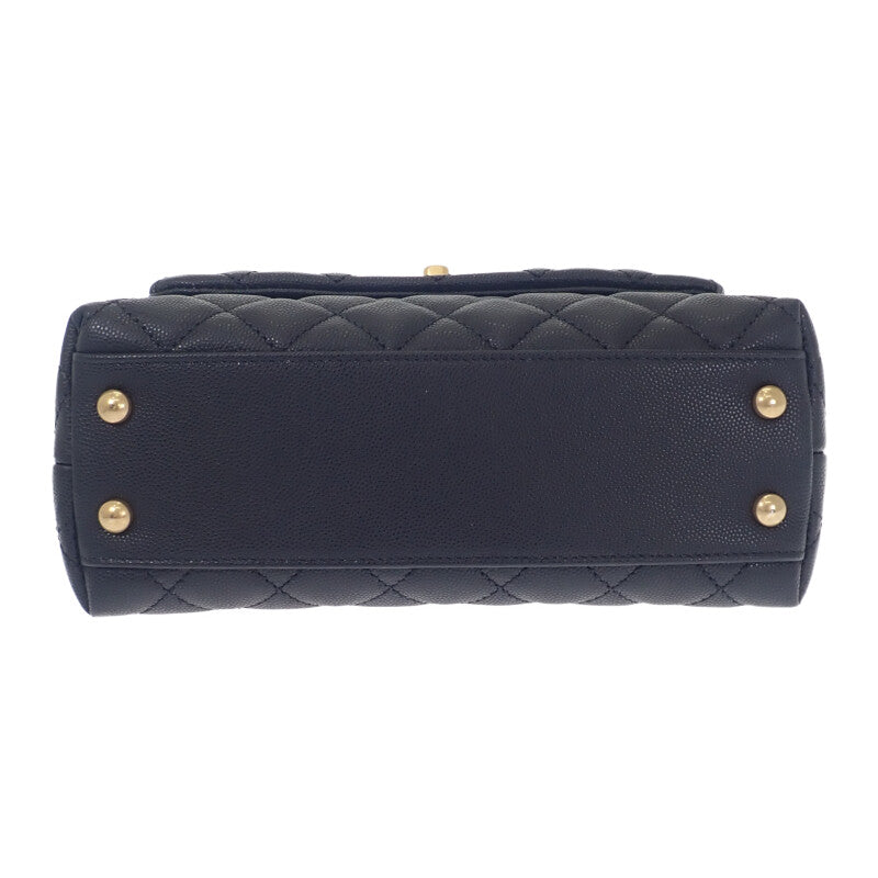 シャネル CHANEL ココハンドル XS A92990 ハンドバッグ キャビアスキン ブラック ゴールド金具 レディース【中古】【Aランク】