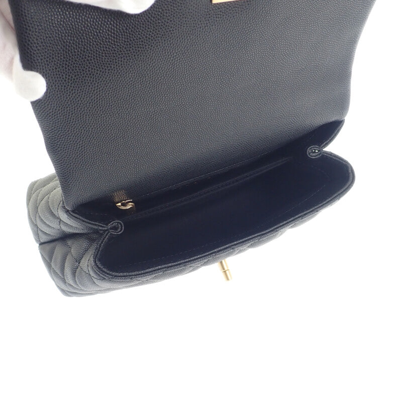 シャネル CHANEL ココハンドル XS A92990 ハンドバッグ キャビアスキン ブラック ゴールド金具 レディース【中古】【Aランク】