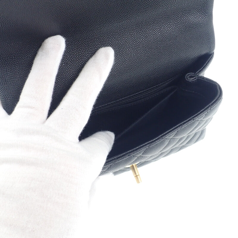 シャネル CHANEL ココハンドル XS A92990 ハンドバッグ キャビアスキン ブラック ゴールド金具 レディース【中古】【Aランク】