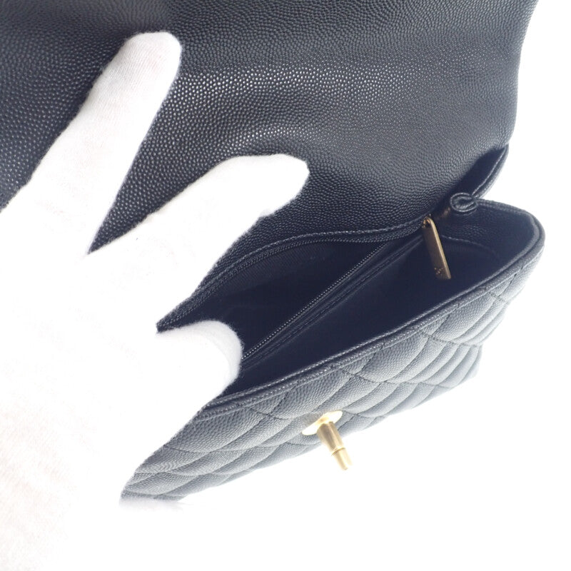 シャネル CHANEL ココハンドル XS A92990 ハンドバッグ キャビアスキン ブラック ゴールド金具 レディース【中古】【Aランク】