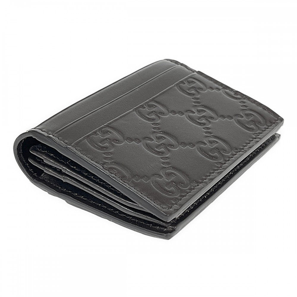 グッチ GUCCI グッチシマ 386862 カードケース レザー ブラウン メンズ レディース【中古】【Aランク】