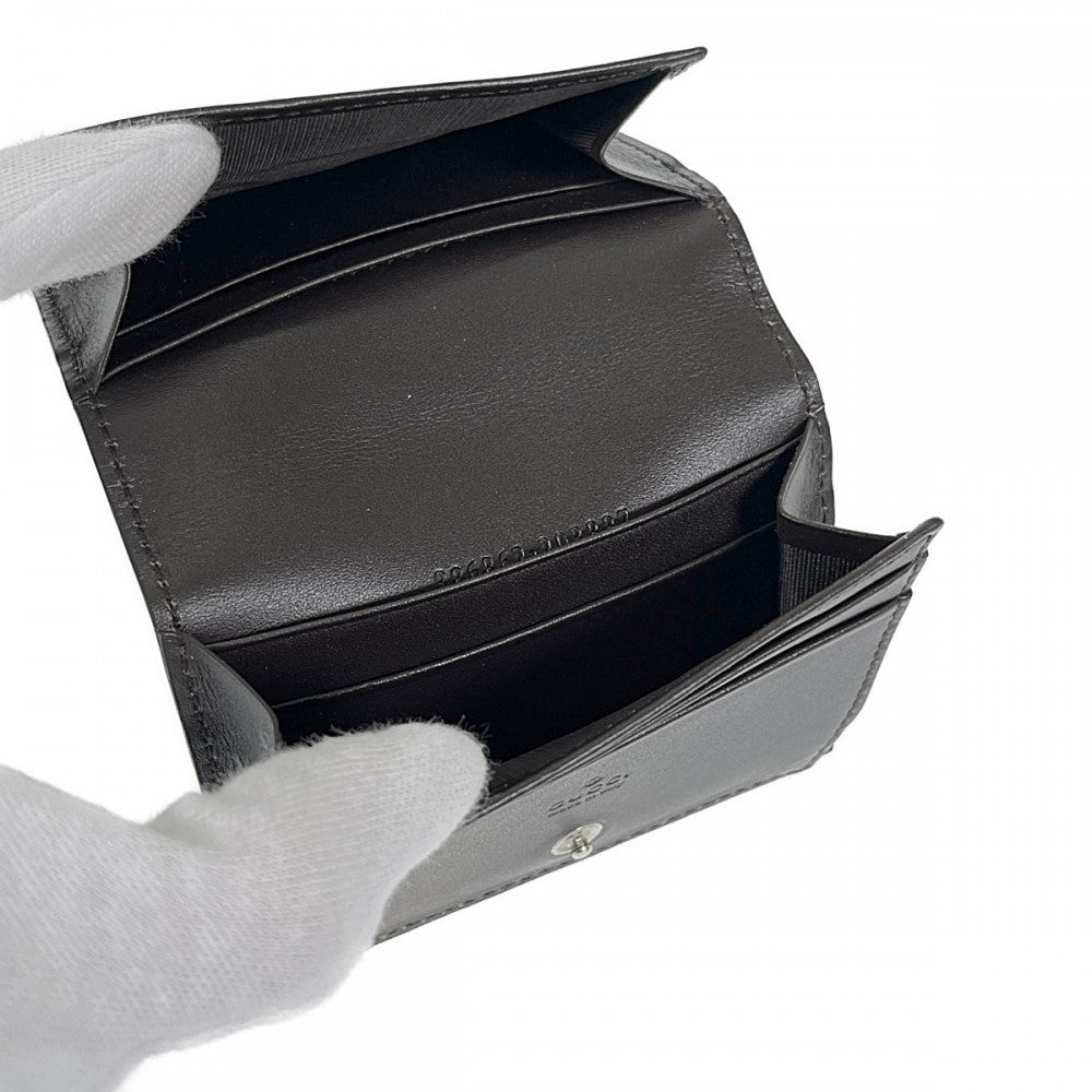 グッチ GUCCI グッチシマ 386862 カードケース レザー ブラウン メンズ レディース【中古】【Aランク】