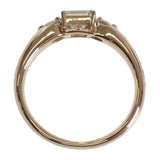 K18YG イエローゴールド デザインジュエリー 中石スクエア リング 指輪 ダイヤモンド 0.420ct 0.44ct 約12号 レディース【ISEYA】