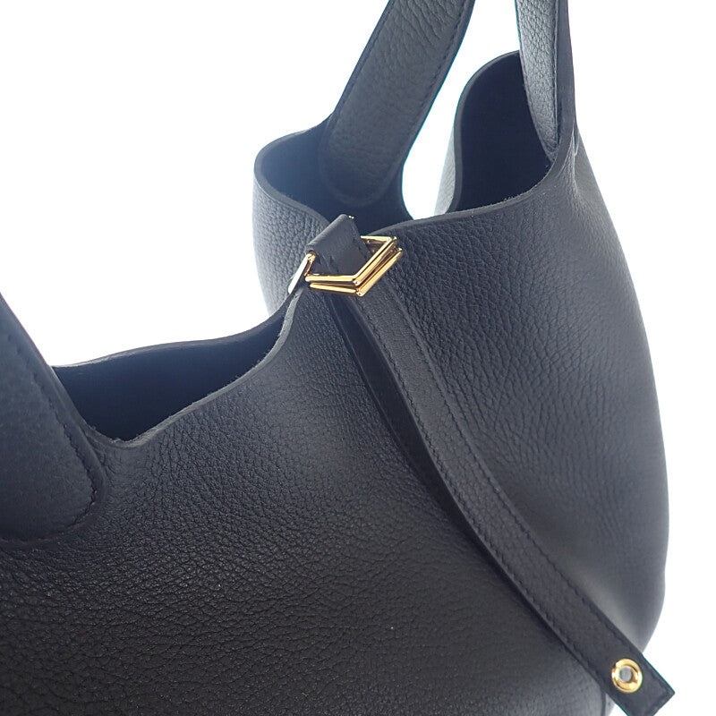 エルメス HERMES ピコタンロックMM  ハンドバッグ トートバッグ トリヨンクレマンス ブラック ゴールド金具 レディース【中古】【SAランク】