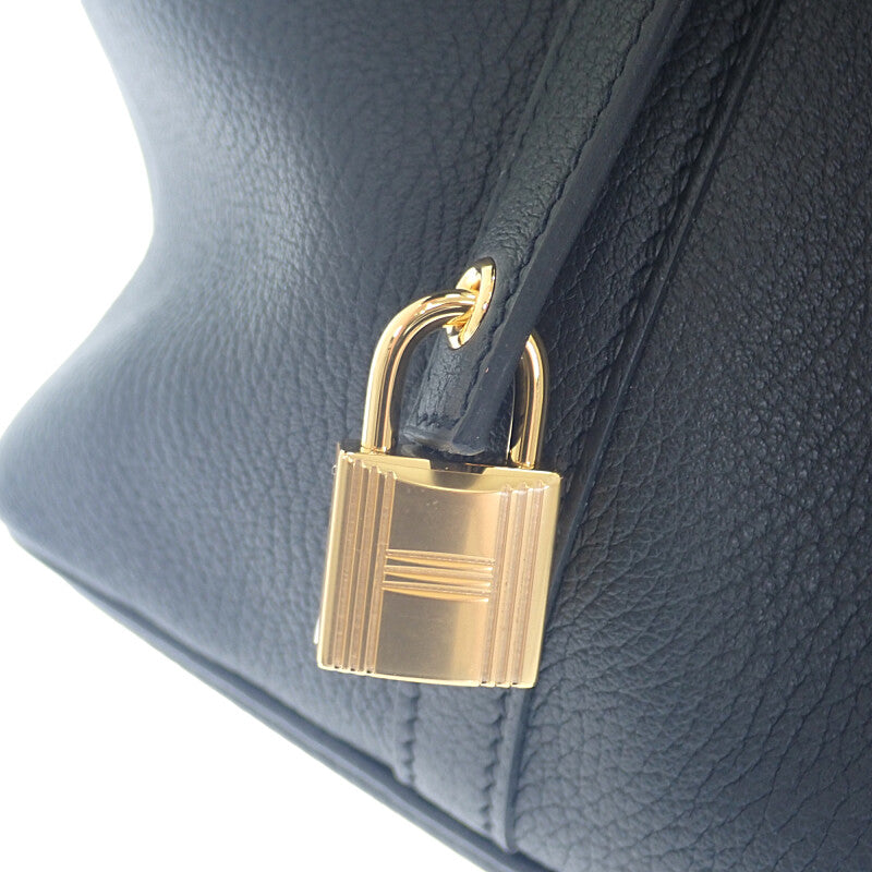 エルメス HERMES ピコタンロックMM  ハンドバッグ トートバッグ トリヨンクレマンス ブラック ゴールド金具 レディース【中古】【SAランク】