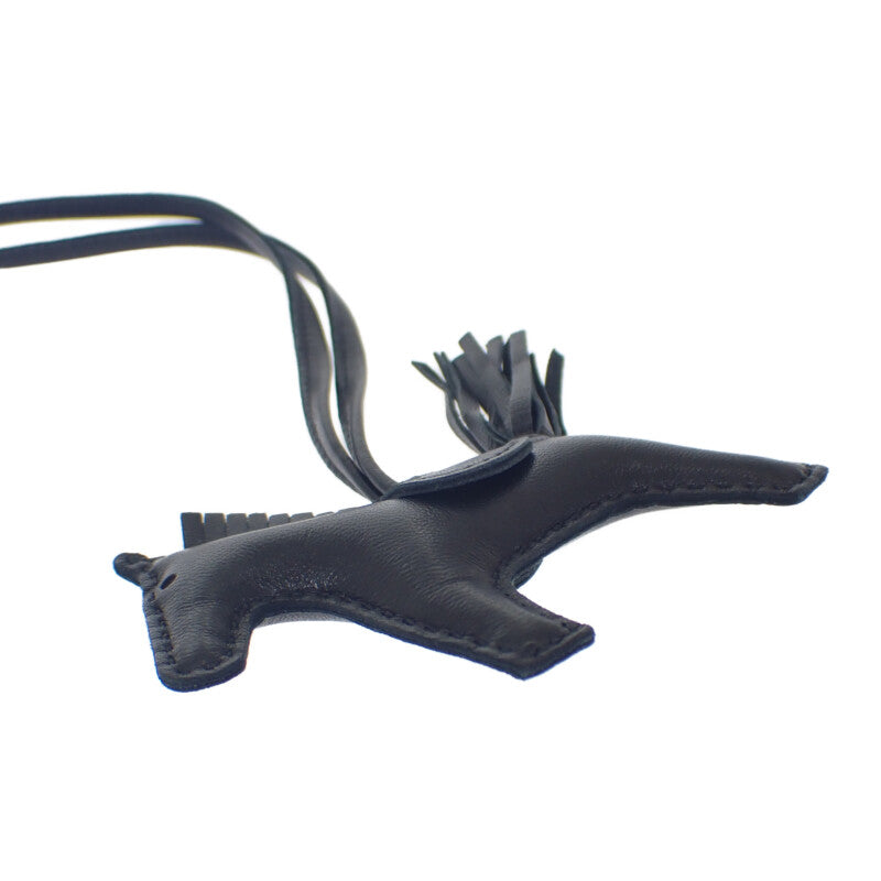 エルメス HERMES ロデオ PM バッグチャーム ラムスキン ソーブラック レディース【中古】【ABランク】